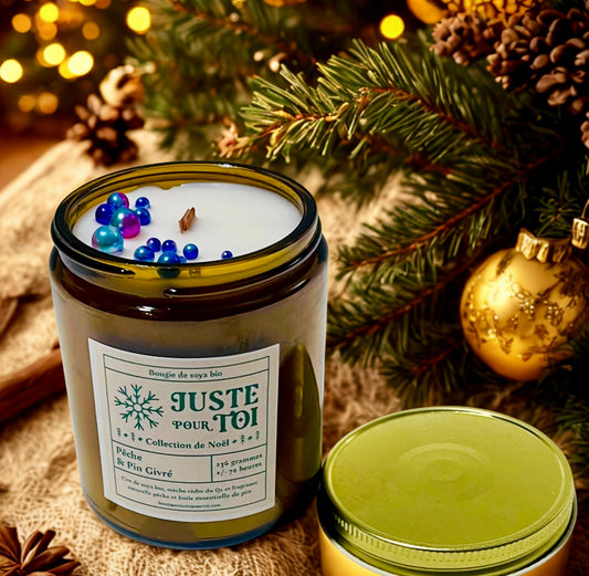 Bougie - Pêche & Pin Givré